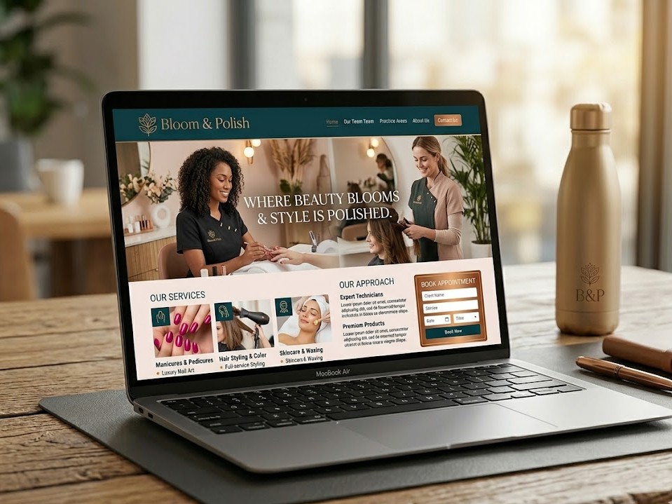 Bloom and Polish website mockup
