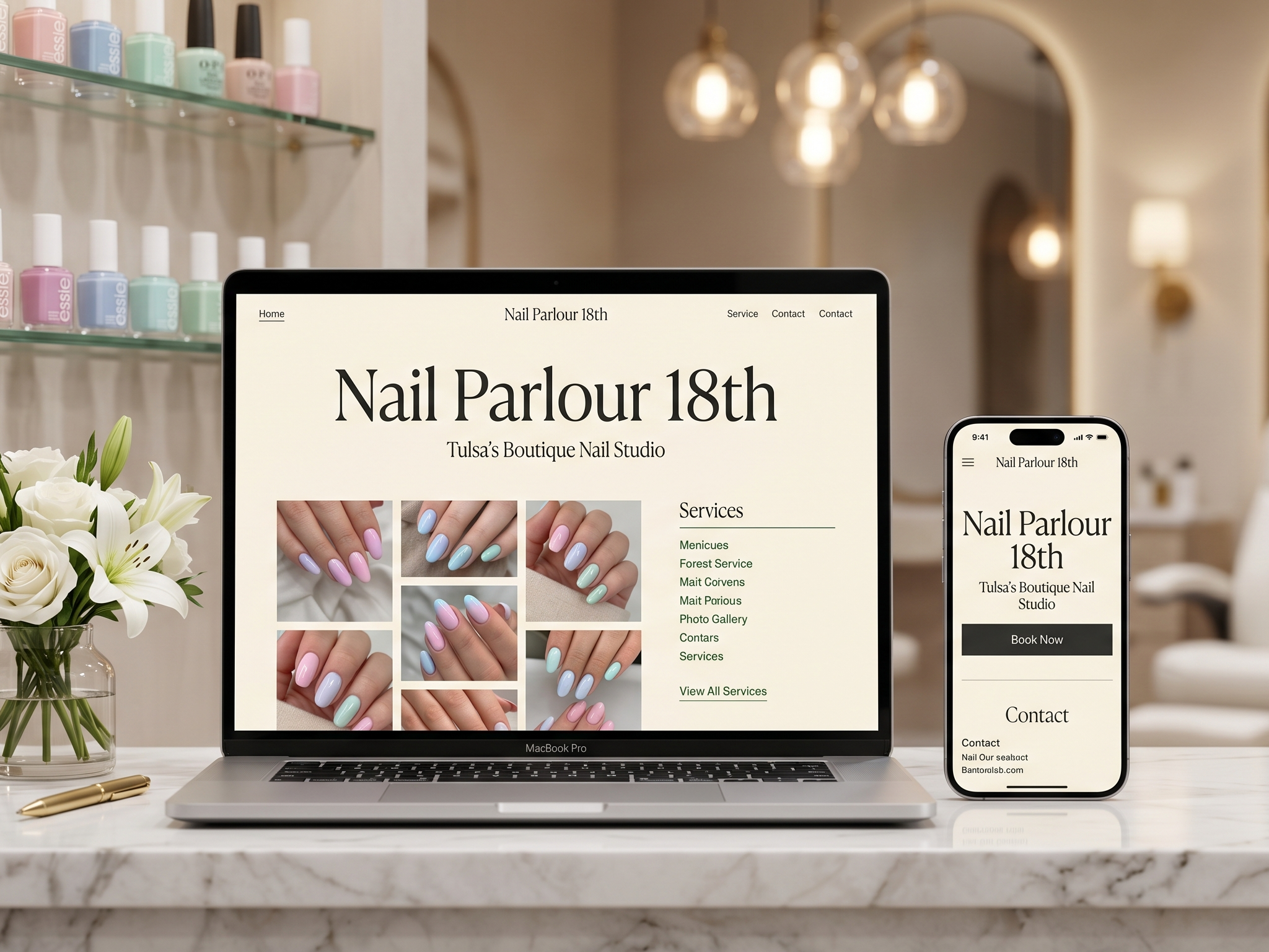 Nail Parlour 18th website mockup